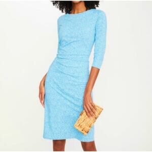 JMcLaughlin Sage Women's Dress Summer A-Line Dulce Dot Blue Large Catalina Cloth